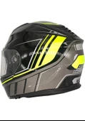MTS M 966 SİYAH NEON YEŞİL ÇENE AÇILIR MOTOSİKLET KASK - 3