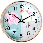 Minimalist Sessiz Duvar Saati - 12 inç - 53114 Altın Ev ve Geyik 30cm - 1
