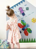 Çocuk Odası Manyetik Duvar Sticker - 33*25 Açık Pudra Sütlü Çay Yama 2 Adet - 6