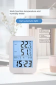Şarj Edilebilir Dijital İç Ortam Sıcaklık ve Nem Ölçer - 709 Gümüş + Mini Ölçer - 7