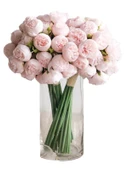 Yapay Şakayık Buketi - Açık Pembe İki Demet + Silindir Vazo - 6
