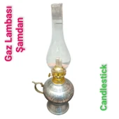 Bakır gaz lambası Şamdan Dekoratif Antik Bakır Osmanlı Gaz lambası Portatif Nostaljik Gaz Lambası Şamdan - 5