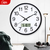 Oturma Odası Sessiz Duvar Saati - 34cm Altın Beyaz Kangba İpek - 4