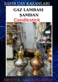 Bakır gaz lambası Şamdan Dekoratif Antik Bakır Osmanlı Gaz lambası Portatif Nostaljik Gaz Lambası Şamdan - 8