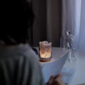 Kristal Cam Aromaterapi Kabı - Mavi Fosfor Taşı 2-4cm 100g thumbnail 3