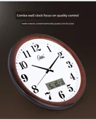 Oturma Odası Sessiz Duvar Saati - 30cm Altın Beyaz Kangba İpek - 10