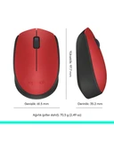 Logitech M171 910-004641 Kırmızı Optik Kablosuz Mouse thumbnail 4
