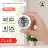 Yuvarlak Elektronik Higrometre - Duvar Stickerlı - Düşük Güç Uyarısı - 1