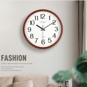 Modern Duvar Saati - Altın Renk Çap 34cm - 10