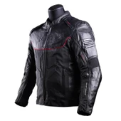 PROSEV FALCON 4 MEVSİM SİYAH DERİ MOTOSİKLET MONT - 1