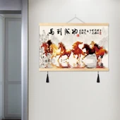 Atlar Kanvas Tablo - Feng Shui - 30x40 cm - Sekiz At 02 - 7