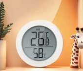 Yuvarlak Elektronik Higrometre - Duvar Stickerlı - Düşük Güç Uyarısı - 8