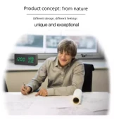 Akıllı Termometre - Şarjlı Şık Beyaz Üçgen - Alarmlı, Ses Kontrollü, Sıcaklık ve Nem thumbnail 8