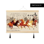 Atlar Kanvas Tablo - Feng Shui - 30x30 cm - Sekiz At 03 - 1