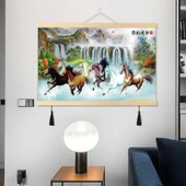 Atlar Kanvas Tablo - Feng Shui - 32x42 cm - Sekiz At 05 - 5
