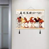 Atlar Kanvas Tablo - Feng Shui - 30x40 cm - Sekiz At 02 - 2