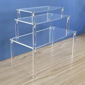 Şeffaf Akrilik Masaüstü Standı - Üç Parçalı Set - 4