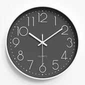 Minimalist Sessiz Quartz Duvar Saati - 20 cm Gri - 1