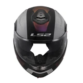 LS2 STROBE 2 ORION MAT SİYAH-MOR-MAVİ ÇENE AÇILIR KASK - 2