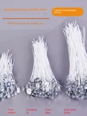 DIY El Yapımı Pamuk Dumanı Tütsü Mum Malzemesi - 40 İplikçik 4cm (50 adet) - 3