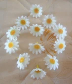 DIY El İşi için Yapay Ayçiçeği Papatya - Altın + Siyah Göbek - 11