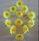 DIY El İşi için Yapay Ayçiçeği Papatya - Altın + Siyah Göbek - 10