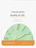 Minimalist Modern Duvar Saati - 25 cm - Kahve Gül Altın thumbnail 9