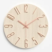 Minimalist Modern Duvar Saati - 30 cm - Kayısı Gül Altın - 1