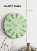 Minimalist Modern Duvar Saati - 30 cm - Kayısı Gül Altın - 8