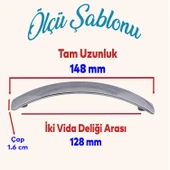 Kemer 10 ADET 128 mm Mobilya Mutfak Dolabı Çekmece Dolap Kapak Kulpu Düz Metal Kulp Kulbu Kulpu Krom thumbnail 2