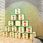 Mahjong Satranç Odası Duvar Dekoru Sticker - Doğu, Batı, Kuzey ve Güney 4 Resimli Renk - Küçük Boy - 2