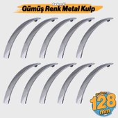 Kemer 10 ADET 128 mm Mobilya Mutfak Dolabı Çekmece Dolap Kapak Kulpu Düz Metal Kulp Kulbu Kulpu Krom thumbnail 1