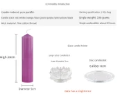 Ekstra Büyük Kokusuz Mum 5cm x 20cm - Büyük Lotus Şamdan 2 Adet - 8