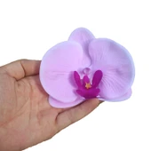 DIY PU Yapay Orkide Çiçek Başı - Açık Mor - 6