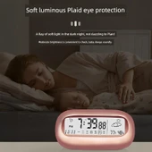 Dijital Oda Termometresi ve Higrometresi - Gece Lambalı - Pembe (USB Şarjlı) - 4