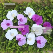 DIY PU Yapay Orkide Çiçek Başı - Küçük Boy Beyaz - 9cm - 2