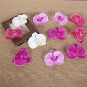 DIY PU Yapay Orkide Çiçek Başı - Küçük Boy Beyaz - 9cm - 3
