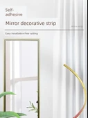 Kendinden Yapışkanlı Ayna Kenarı Dekoratif Şerit - Parlak Siyah - 1.2cm x 10m - 7