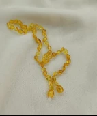 Kolye Kehribar Amber Doğaltaş Düğümlü Bebek Kolyesi 17873 - 4