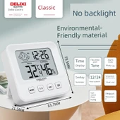 Klasik Dijital Termometre Higrometre - DM-1029 Beyaz thumbnail 1