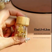 Mini Cam Saklama Şişesi 15ml Bambu Kapaklı - Hazine Etiketli - 1