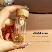 Mini Cam Saklama Şişesi 30ml Bambu Kapaklı - Nafu Askılı - 1