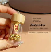 Mini Cam Saklama Şişesi 20ml Bambu Kapaklı - Nafu Etiketli - 1