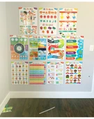 Çocuk Odası İngilizce Saat Duvar Sticker - T54-9 Saat - Orta Boy - 11