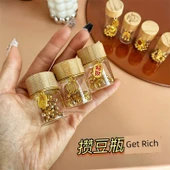 Mini Cam Saklama Şişesi 15ml Bambu Kapaklı - Nafu Etiketli - 6