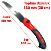 Budama Testeresi 180 mm Çelik Düz Ağaç Dal Bağ El Testeresi Açılıp Kapanır - 2