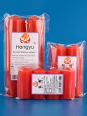 Silindir Ev Aydınlatma Mumu - Orta Boy Turuncu 6'lı (4.2x13cm) - 6