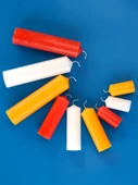 Silindir Ev Aydınlatma Mumu - Orta Boy Turuncu 6'lı (4.2x13cm) - 3