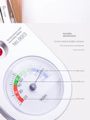 Paslanmaz Çelik Büyük Gümüş Termometre Higrometre 8812 - Asılabilir ve Ayakta Durabilir - 11