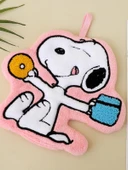 Yıldız Snoopy Desenli Coral Polar Asılı El Havlusu - 18x21 cm - 6